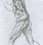 Copie dessin dos d'homme à la manière de Michel-Ange