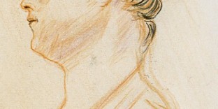Portrait étude d'après Antoine Watteau par Fabien Lesbordes. Dessiné aux 3 crayons