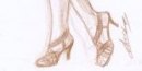 Stylisme crayonné croquis crayon brun © Fabien Lesbordes dessinateur