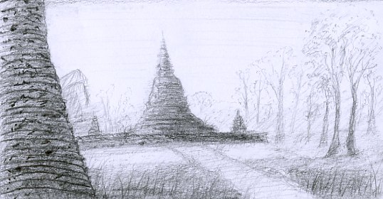 Temple chedi sukhothai thaïlande