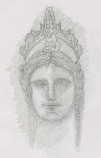 visage statue romaine Demeter