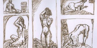 1 dessin femme assise nue