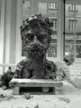 Esquisse sculpture de portrait Frederico de face