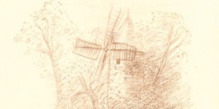 Composition dessin du moulin de Longchamp