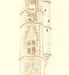 Dessin de la tourelle du palais épiscopal d'Orléans