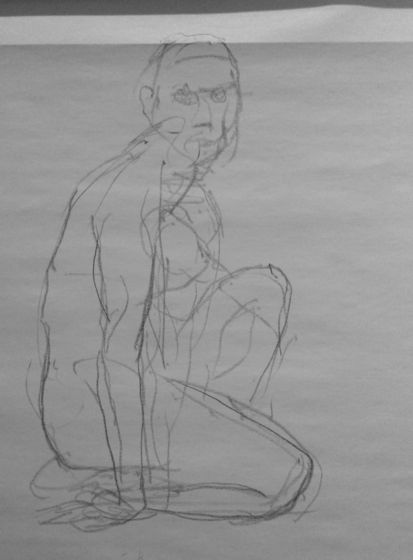 Homme assis croquis