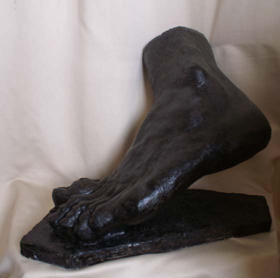 Statue terre patinée noire