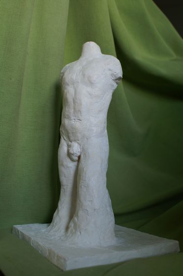 Statuette plâtre torse d'homme