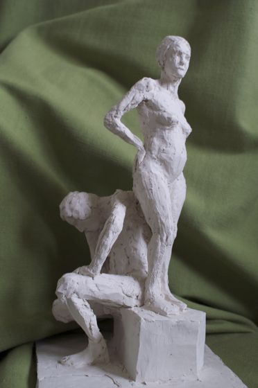 Statuette terracotta le couple en conflit