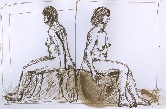 2 croquis poses assises
