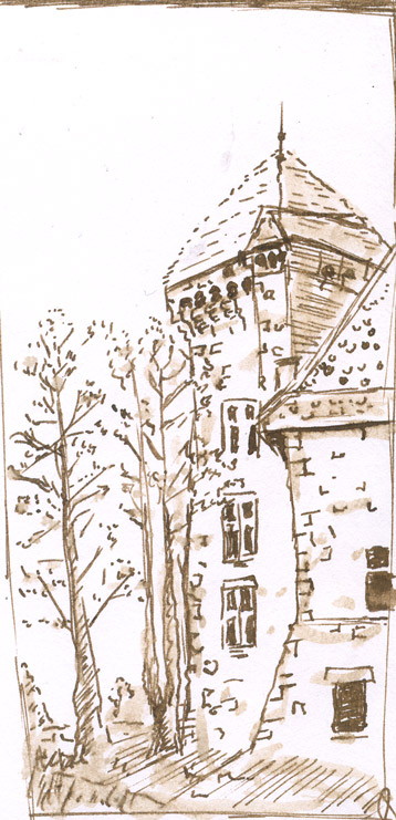 Composition cadrage stage paysage Illustration chateau Annecy Moyen-Age