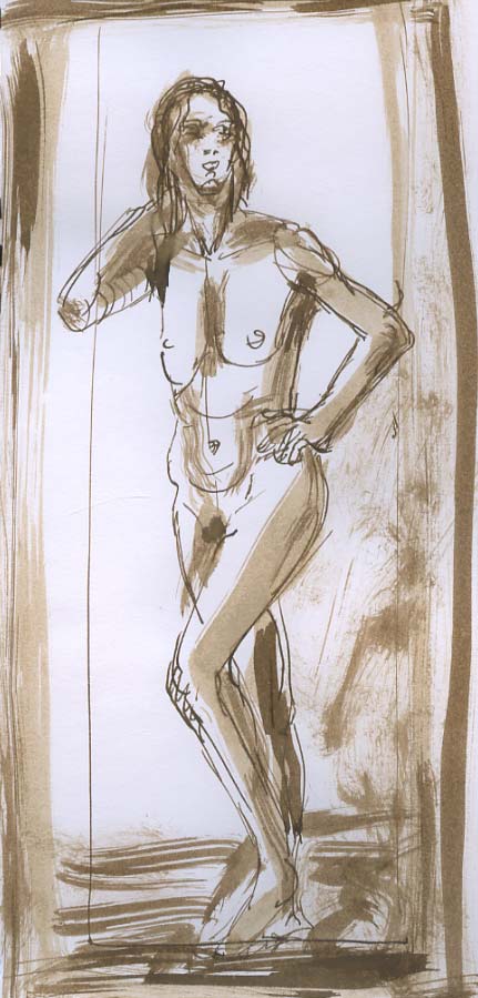 1 dessin jeune-femme debout nue