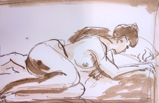 1 jeune-femme allongée sur le lit